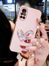 Load image into Gallery viewer, Cute Heart Chain Cute Case Luxury 3D Love Heart Wristband Girl Soft Case For iPhone 14 13 11 12 Pro Max 7 8 Plus Xr X Xs Silicone Phone Cover  Cute Case Luxury Hearts Case Camera Cover Protective Soft Slim Girly Case Designed for iPhone
