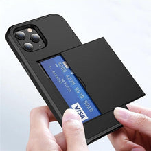 Load image into Gallery viewer, Men Luxury Wallet Card Holder Slot Phone Case For iPhone 13 Pro 12 Pro Max Business Phone Card Holder Bumper Cover Storage Case Compatible With iPhone
