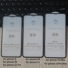 将图片加载到图库查看器，5D Screen Protector for iPhone6 6S 7 8 Plus X Edge Full Cover Film for iPhone 14 13 12 mini 11 Pro Max XR XS Tempered Glass Film Curved Edge Full Glue Screen Protector For iPhone
