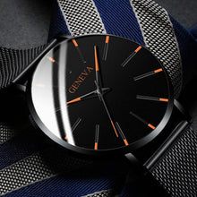 将图片加载到图库查看器，Minimalist Men's Fashion Ultra Thin Watch Simple Men Business Stainless Steel Mesh Belt Quartz Watch Relogio Masculino
