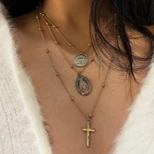 Load image into Gallery viewer, Modern Vintage Multilayer Crystal Gold Choker Pendant Necklace For Women Luxury Jewelry Perfect Gift Cool Style
