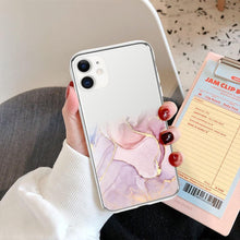 Load image into Gallery viewer, Luxury Marble Transparent Phone Case For iPhone 11 12 Pro XS Max X XR 7 8 Plus Soft Silicone Shockproof Cover  Green Marble Design Gold Sparkly Glitter Protective Stylish Slim Thin Cute Case for Phone
