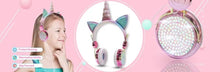 Load image into Gallery viewer, Cute Unicorn Headphones 3D Stereo Music Kids Headphones With Microphone Girls Cell Phone Children's Wired Headset Gamer Gift
