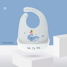 将图片加载到图库查看器，Cute Cartoon Print Baby Bibs Waterproof Soft Silicone Baby Feeding Stuff Dinosaur Pattern Bib For Kids
