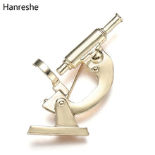 将图片加载到图库查看器，Hanreshe Classic High Quality Microscope Brooch Pin Zinc Alloy Medical Equipment Medical Pins For Doctors Nurses Lapel Jewelry
