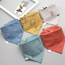 将图片加载到图库查看器，Fashion Modern 5PCS/SET Baby Triangle Double Cotton Bandana Feeding Bibs For Baby Boys/ Girls Baby Kids
