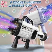 Load image into Gallery viewer, Hot Kids Gatling Bubble Gun Toy 64-Hole Charging Electric Automatic Bubble Machine Summer Outdoor Soap Water Children Toys
