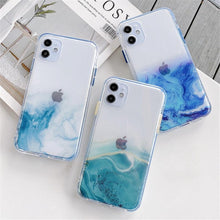 Load image into Gallery viewer, Luxury Marble Transparent Phone Case For iPhone 11 12 Pro XS Max X XR 7 8 Plus Soft Silicone Shockproof Cover  Green Marble Design Gold Sparkly Glitter Protective Stylish Slim Thin Cute Case for Phone
