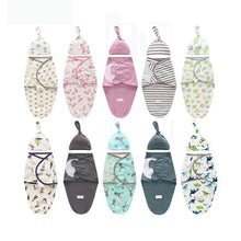 将图片加载到图库查看器，Baby Swaddle Blanket With Cap For Newborn Wrap Cotton Swaddling Bag Baby Envelope Sleep sack  Blanket .
