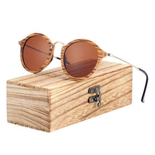 Load image into Gallery viewer, New Luxury Zebra Wood Sunglasses Handmade Round Sunglasses Polarized Eyewear  For Men and Women With UV400 Protection
