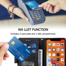 将图片加载到图库查看器，Luxury Magnetic Leather Flip Case For iPhone 14 13 12 Mini 11 Pro SE Card Holder Wallet Stand Cover Leather Wallet Flip Case Cover With Card And Cash Slot 360 Full Body Protection
