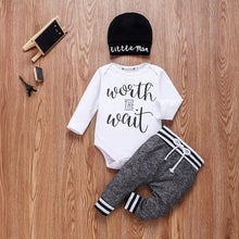 Load image into Gallery viewer, Infant Baby Boy Clothes Sets Long Sleeve Romper Pant Hats Outfit Clothes Set for Baby Kids
