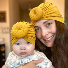 将图片加载到图库查看器，Trend New Mother &amp; Baby Hat Soft Cotton Turban Hat Baby Elastic Toddler Infant Cap For Girls and Women
