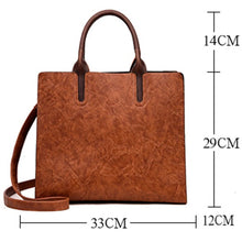 Load image into Gallery viewer, NEW Vintage OIL SKIN Leather Big Casual Tote women bags High Quality Women's Handbags Shoulder Crossbody Bag Messenger Bags sac
