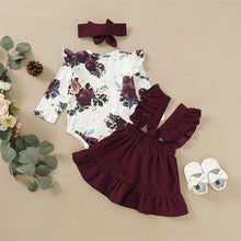 Load image into Gallery viewer, Newborn Baby Girl Floral Romper Jumpsuit Skirts Clothes Set Outfit Headband Cute Design Perfect Gift
