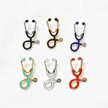 Load image into Gallery viewer, Doctors Nurses  Mini Stethoscope Brooches Pins Jackets Coat Lapel Pin Bag Button Collar Badges Gifts Medical Jewelry
