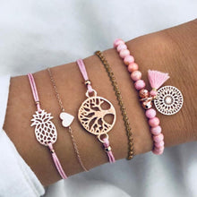 Load image into Gallery viewer, Boho Rose Map Bracelets &amp; Bangles for Women Bohemian Round  Charm Bracelet Set Fashion Multilayer Accessories Luxury Jewelry
