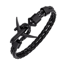 Load image into Gallery viewer, Modern Fashion Elegant Airplane Anchor Luxury Bracelets For Women Charm Leather Amazing Bracelets For Men Metal Hooks Hope homme jewelry Aviation style
