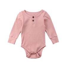 Load image into Gallery viewer, Newborn Infant Baby Girl Boy Ribbed Bodysuit  Ruffle  Long Sleeve One-Pieces Solid Jumpsuit Outfits For Girls

