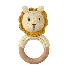 Load image into Gallery viewer, BPA Free Baby Wooden Teether Crochet Rattle Toy for Newborns
