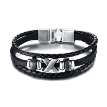 Load image into Gallery viewer, Lucky Vintage Men's Leather Bracelet Playing Cards  Charm Multilayer Braided Men and Women Gift
