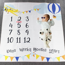Load image into Gallery viewer, Baby Monthly Growth Milestone Blanket Photography Requirements Background Towel Cute Memory Carpet
