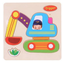 将图片加载到图库查看器，Baby Toys Wooden 3D Puzzle Cartoon Animal Intelligence Kids Educational Brain Teaser Children Tangram Shapes Learning
