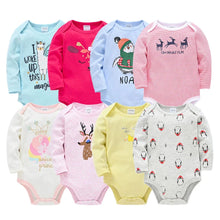 将图片加载到图库查看器，3/6 PCS Kavkas Cotton Baby Bodysuit Long Sleeve Set for Newborn Boys &amp; Girls 0–12 Months
