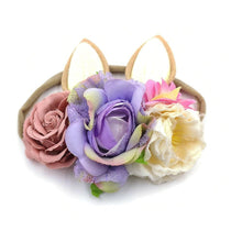 Load image into Gallery viewer, Luxury Christmas Antler Baby Girl Headbands Hair Accessories Xmas Deer Ear Flower Crown Hairband for Newborn Baby
