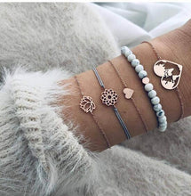 Load image into Gallery viewer, Boho Rose Map Bracelets &amp; Bangles for Women Bohemian Round  Charm Bracelet Set Fashion Multilayer Accessories Luxury Jewelry
