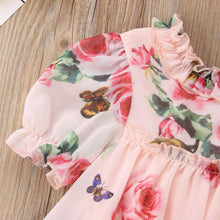 将图片加载到图库查看器，Floral Tulle Dress Kid Baby Girl Flower Puff Sleeve Princess  Wedding Party Pageant Children Dress For All Occasion

