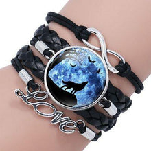 Load image into Gallery viewer, Classic Retro Wolf Head Elegant Bracelet Leather Bangle Luxury Bracelet Jewelry Boho Glass Moon Men Wrap Bangles For Men Women
