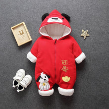Load image into Gallery viewer, Clothes Cold Winter Girl Garment Thicken Warm Comfortable Pure Cotton Coat Jacket Kids Romper Jumpsuit In Modern Style
