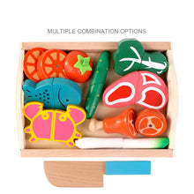 将图片加载到图库查看器，Simulation Kitchen Pretend Toy Wooden Classic Game Montessori Educational Toy For Children Kids Gift Cutting Fruit Vegetable Set
