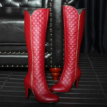 Load image into Gallery viewer, Designers Knee High Boots Women Fashion Zipper PU Leather Women's High Boots Winter Autumn Red White Long Shoes Woman Brand
