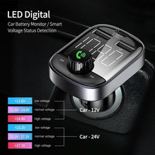 Load image into Gallery viewer, 3.0 Car USB Charger USB Car Phone Charger Fast Charge With FM Transmitter Bluetooth Car Kit LED MP3 Player
