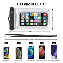 Load image into Gallery viewer, Gray Drop Resistant Waterproof Bag For Mobile Phones Under 6.9 Inches Plastic Mobile Phone Waterproof Case Diving Seal Phone Case Waterproof Pouch Phone  Underwater Case 35m
