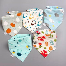 将图片加载到图库查看器，Trend 5PCS/SET Pack Baby Cotton Cartoon Saliva Towel Bandana Bibs For Baby Feeding Accessory For Baby Kids

