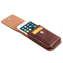 Load image into Gallery viewer, Universal Leather Case for iPhone Mens PU Leather Vertical Case with Belt Clip for iPhone Waist Pack Belt Clip Bag for 3.5-6.3" Mobile Phone Pouch Phone Cover
