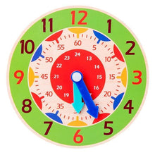 Load image into Gallery viewer, Children Montessori Wooden Clock Toys Hour Minute Second Cognition Colorful Clocks Toys for Kids Early Preschool Teaching Aids
