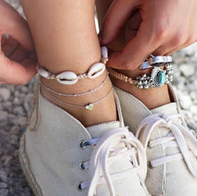 将图片加载到图库查看器，Luxury Bohemian Star Shell Ankle Bracelet Foot Jewelry Brecelet Simple Shell Anklets for Women Summer Style

