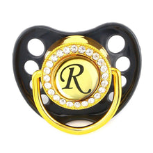 Load image into Gallery viewer, Baby Name Initial Letters Silicone Newborn Kids Dummy Pacifier Nipple Baby Soother Holder Great Babies Gift
