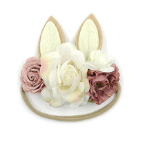 Load image into Gallery viewer, Luxury Christmas Antler Baby Girl Headbands Hair Accessories Xmas Deer Ear Flower Crown Hairband for Newborn Baby
