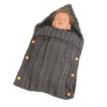 Load image into Gallery viewer, Warm Baby Blanket Knitted Newborn Swaddle Wrap Soft Footmuff Cotton Envelope For Stroller Accessories Blanket Bag

