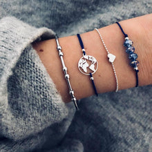 Load image into Gallery viewer, Boho Rose Map Bracelets &amp; Bangles for Women Bohemian Round  Charm Bracelet Set Fashion Multilayer Accessories Luxury Jewelry
