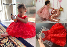 将图片加载到图库查看器，Luxury Modern Designer Toddler Baby Girl Infant Princess Lace Tutu Dress Baby Girl Wedding Dress Kids Party Dress
