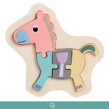 将图片加载到图库查看器，Wooden Children Colorful Animal Stevvex Puzzle for Toddler Creative Puzzle Early Educational Toys for Boys and Girls 2-4
