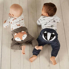 将图片加载到图库查看器，Luxury Modern Trend Style Newborn Baby Boy Girl Fox print Tops Romper Long Pants Autumn Outfits Clothes For Girls And Boys
