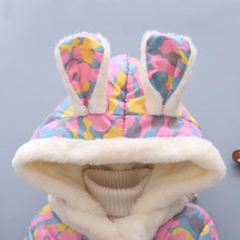 Load image into Gallery viewer, Luxury Newborn Children Plus Cute Hooded Cotton Jacket  Infant Clothing for Baby Girls In Elegant Colorful Design  For Winter
