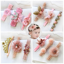 Load image into Gallery viewer, Luxury Modern Baby Headband Crown Flower Bows Hairband Baby Girl Headbands Newborn Hair Accessories Elastic Baby Hair Band
